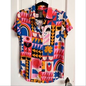 Nooworks Lisa Congdon Joyce Button Down Size Small NWOT